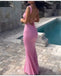 Elegant Pink Spaghetti Straps Pleats Mermaid Sleeveless Cheap Simple Evening Prom Dresses,WGP528