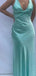 Sexy Mermaid Deep V Neck Cheap Long Simple Evening Gown Prom Dresses,WGP535