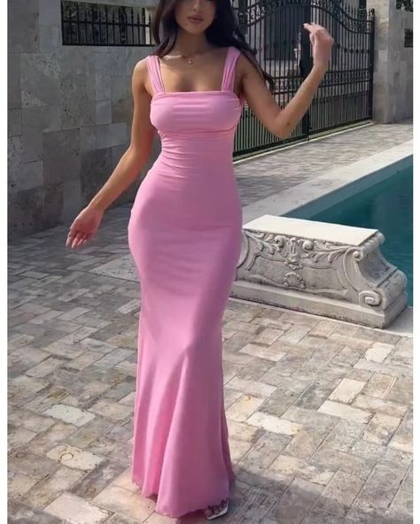 Elegant Pink Spaghetti Straps Pleats Mermaid Sleeveless Cheap Simple Evening Prom Dresses,WGP528