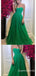 Sexy Strapless Green Sweetheart A-line Evening Gown Long Prom Dresses ,WGP680