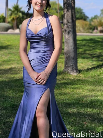 Elegant Halter Mermaid Long Prom Dress Ideas, Evening Party Dresses,WGP2083