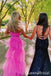 Hot Pink A-line Fluffy Evening Gown Long Evening Party Prom Dresses ,WGP1294