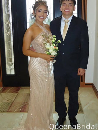 Gorgeous Halter Mermaid Long Prom Dress Ideas, Evening Party Dresses,WGP2085