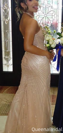 Gorgeous Halter Mermaid Long Prom Dress Ideas, Evening Party Dresses,WGP2085