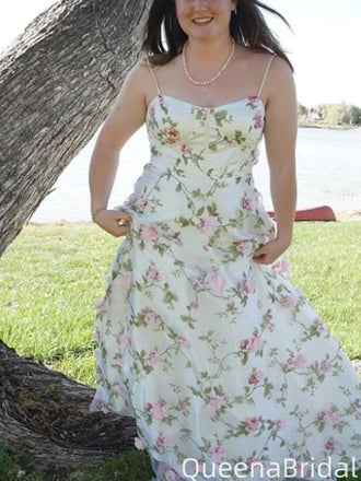 Casual Spaghetti Strap A-line Long Prom Dress Ideas, Evening Party Dresses,WGP2087