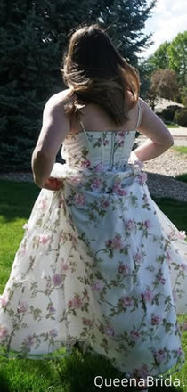 Casual Spaghetti Strap A-line Long Prom Dress Ideas, Evening Party Dresses,WGP2087