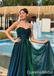 Stunning Green A-line Spaghetti Straps Party Dress Long Prom Dresses to Impress ,WGP1505