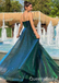 Stunning Green A-line Spaghetti Straps Party Dress Long Prom Dresses to Impress ,WGP1505