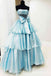 Elegant Strapless Bow Knot Tiered A-line Party Dress Long Prom Dresses to Impress ,WGP1689