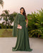 Elegant Green One Shoulder A-line Party Dress Long Prom Dresses to Impress ,WGP1590