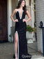 Gorgeous Strapless Sheath Plunging Side Slit Party Dress Long Prom Dresses to Impress ,WGP1509