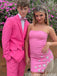 Casual Strapless Sheath Short Mini Homecoming Dress,QB1002