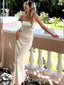 Elegant Light Champagne Mermaid Sleeveless Cheap Simple Evening Prom Dresses,WGP531