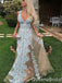 Sexy Elegant Plunging Lace Appliques A-line Evening Gown Maxi Long Formal Dresses Prom Dresses ,WGP840