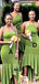 Mismached Green Ruffle Simple Cheap Mermaid Long Bridesmaid Dresses, BDS0226