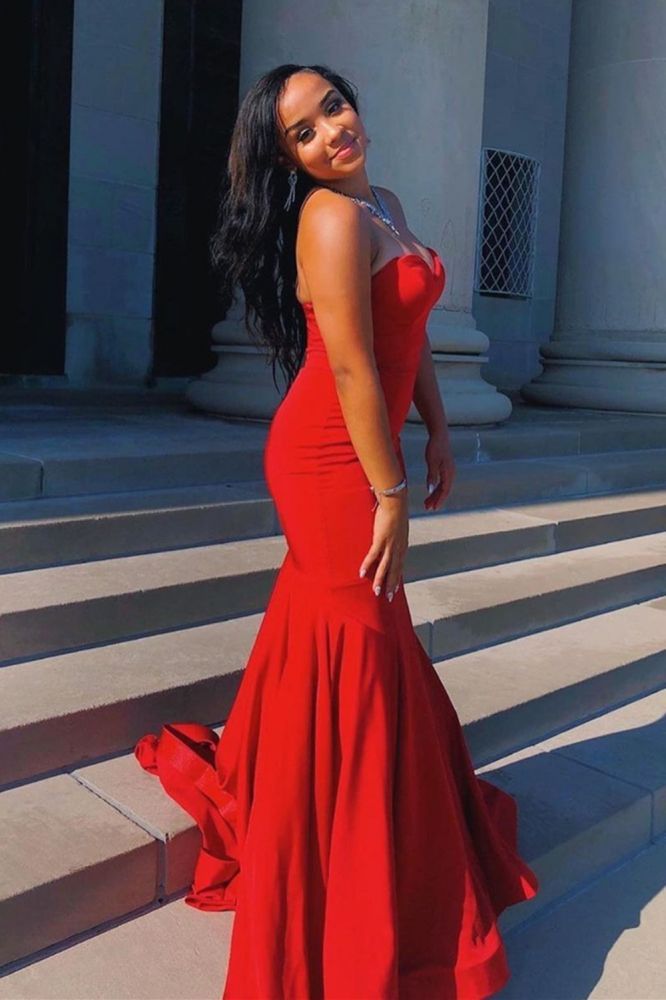 Sexy Red Mermaid Sweetheart Maxi Long Party Prom Dresses, Evening Dress,WGP310