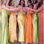 Multi-Colored Soft Satin Spaghetti Straps Mermaid Long Cheap Colorful Bridesmaid Dresses, BDS0159