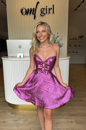 Cute Purple Sweetheart Short Homecoming Dress Graduation Party Dress , QB0873