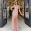 Pink Mermaid One Shoulder Side Slit Party Prom Dresses,Evening Dresses,WGP340