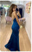 Sexy Mermaid Spaghetti Straps V-neck Long Party Prom Dresses,Evening Dresses,WGP373