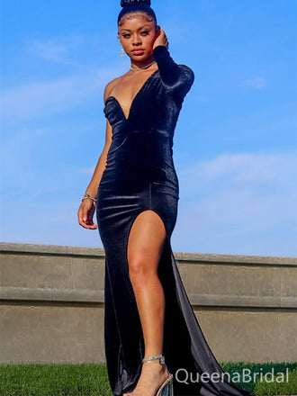 Elegant Black One-sleeve Mermaid Long Formal Gown to Impress,WGP1821