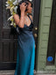 Popular Blue Spaghetti Straps Mermaid Long Formal Gown to Impress,WGP1852