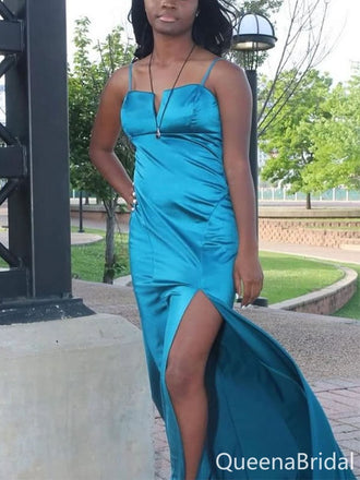 Elegant Blue Spaghetti Straps Long Formal Gown to Impress,WGP1886