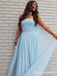 Popular Blue Straight Across A-line Long Formal Gown to Impress,WGP1804
