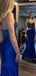 Gorgeous Blue Sweatheart Mermaid Spaghetti Strap Lace up Long Prom Dress to Impress,WGP1727