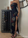 Sexy Black Mermaid Straight Across Long Prom Dress to Impress,WGP1729