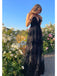 Sexy Black A-line V-neck Side Slit Long Lace Party Prom Dresses,Evening Dresses,WGP378