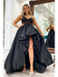 Sexy Black A-line High Low Maxi Long Party Prom Dresses,Evening Dresses,WGP334