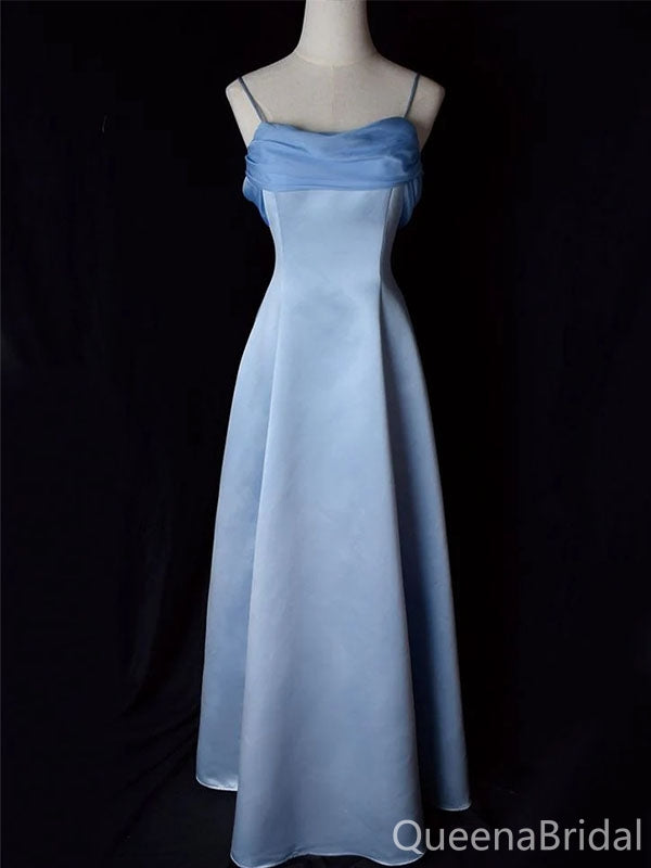 Elegant Blue A-line Spaghetti Strap  Long Prom Dress to Impress,WGP1721