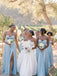 Stunning Blue Sweetheart Pleated A-line Bridesmaid Dress for Wedding Party, BDS0258