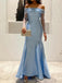 Elegant Mermaid Off Shoulder Long Sleeves Party Prom Dresses,Evening Dresses,WGP344