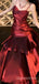 Elegant Burgundy Spaghetti Straps Ruffles Long Prom Dress to Impress, WGP2269