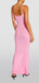 Sexy Candy Pink Spaghetti Straps Long Mermaid Evening  Prom Dresses ,WGP400