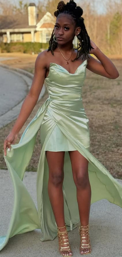 Elegant Green High-low Long Formal Gown to Impress,WGP1848