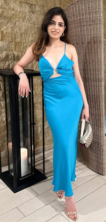 Sexy Blue Mermaid Spaghetti Straps Long Formal Gown to Impress,WGP1823