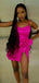 Sexy Pink Spaghetti Straps Homecoming Dress Graduation Party Dress , QB0911