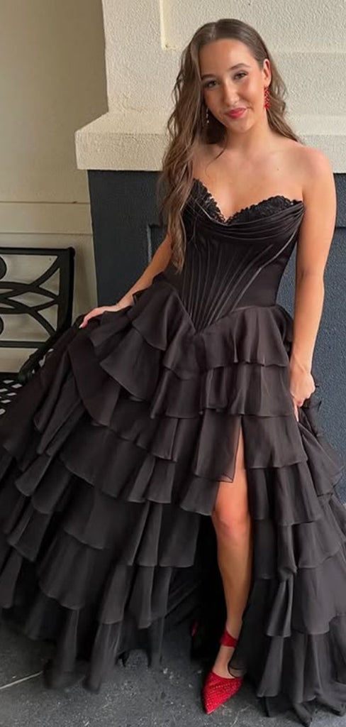 Elegant Black A-line Sweatheart Long Formal Gown to Impress,WGP1836