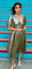 Elegant Champagne A-line V-neck Long Formal Gown to Impress,WGP1822