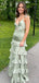 Elegant Green Spaghetti straps V-neck Long Formal Gown to Impress,WGP1845