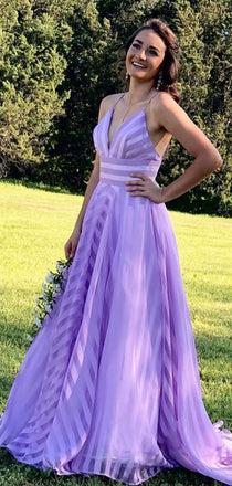 Eleagnt Purple Spaghetti Straps Long Formal Gown to Impress,WGP1891