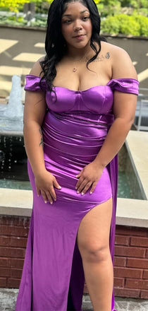 Elegant Purple Off-shoulder Mermaid Long Formal Gown to Impress,WGP1905