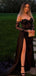 Sexy Black A-line Sweatheart Slit Long Formal Gown to Impress,WGP1835