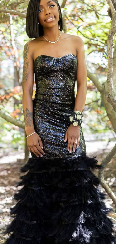 Sparkly Black Sweetheart Mermaid Long Formal Gown to Impress,WGP1904