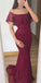 Elegant Dark Red Mermaid Off Shoulder Maxi Long Party Prom Dresses,Evening Dresses,WGP384