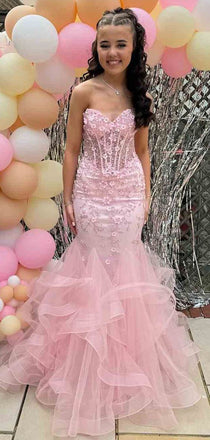 Sexy Pink Sweetheart Mermaid Long Formal Gown to Impress,WGP1773