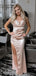 Elegant Champagne Sweetheart Slit Mermaid Long Formal Gown to Impress,WGP1801